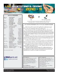 2010-11 Schedule