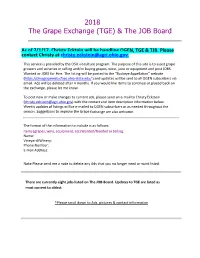 2018 the Grape Exchange (TGE) & the JOB Board