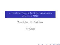 A Practical-Time Related-Key Boomerang Attack on MMB