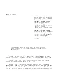 ENROLLED SENATE RESOLUTION NO. 17 By
