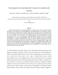 Ferromagnetism and Spin-Dependent Transport at a Complex Oxide Interface