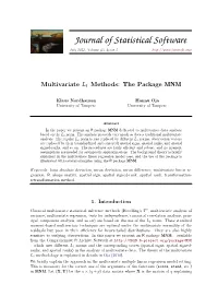 Multivariate L1 Statistical Methods: the Package