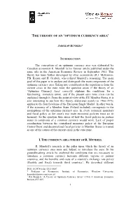 The Theory of an 'Optimum Currency Area'