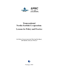 Trans-National Nordic-Scottish Co-Operation: Lessons for Policy and Practice