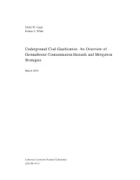 Underground Coal Gasification