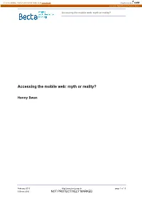 Accessing the Mobile Web: Myth Or Reality?