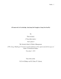 Analyzing the Struggles of Aung San Suu Kyi by Tehreem Saifey A