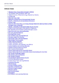 Article Index