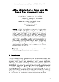 Adding UX in the Service Design Loop: the Case of Crisis Management Services