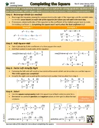 Completing the Square