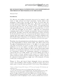 Humanitarian Intervention and Independence the Proof of the Pudding Is in the Eating