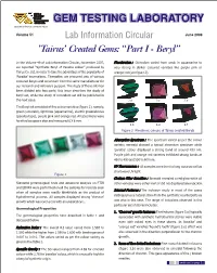 June 2008 'Tairus' Created Gems: “Part I - Beryl”