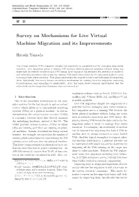 Survey on Mechanisms for Live Virtual Machine Migration and Its Improvements