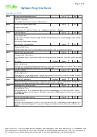 Sydney Program Guide