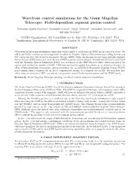 Wavefront Control Simulations for the Giant Magellan Telescope: Field-Dependent Segment Piston Control