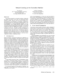 Network Learning on the Connection Machine