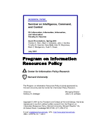Program on Information Resources Policy
