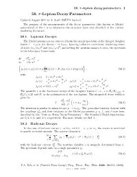 Tau-Lepton Decay Parameters