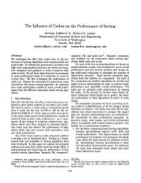 The Influence of Caches on the Performance of Sorting