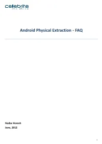 Android Physical Extraction - FAQ