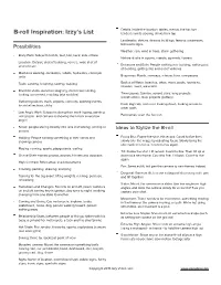 B-Roll List from Izzy Video