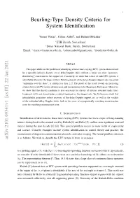 Beurling-Type Density Criteria for System Identification