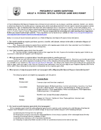 Frequently Asked Questions About a Federal Special Purpose Game Bird Permit