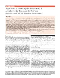 Implications of Plasma Lymphoblastic Cells In