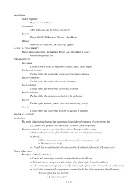 International Private Law Lecture Notes