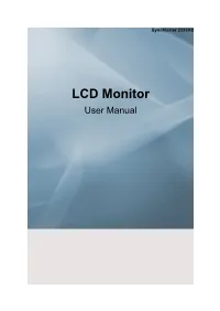 LCD Monitor User Manual Safety Instructions