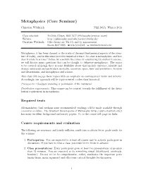 Metaphysics (Core Seminar)