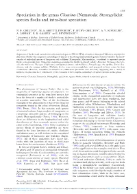 Speciation in the Genus Cloacina (Nematoda: Strongylida): Species ﬂocks and Intra-Host Speciation