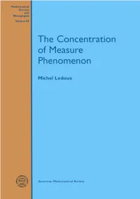 The Concentration of Measure Phenomenon