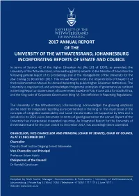 2017 Annual Report of the University of the Witwatersrand, Johannesburg