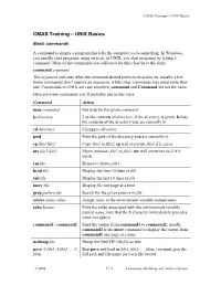 CMAS Training – UNIX Basics