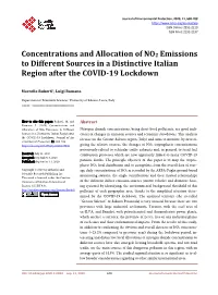 Concentrations and Allocation of NO2 Emissions to Different Sources in a Distinctive Italian Region After the COVID-19 Lockdown