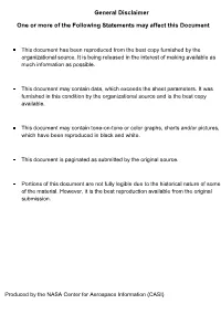General Disclaimer One Or More of the Following Statements May Affect