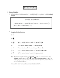 Irrational Numbers