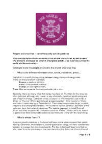 Ringers and Churches – Some Frequently Asked Questions