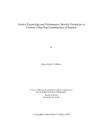 Artistic Knowledge and Performance Identity Formation in Toronto's Hip