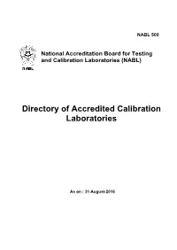 Directory of Accredited Calibration Laboratories