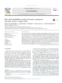 Hplcв€“Dadв€“ESI-MS/MS Screening of Bioactive Components
