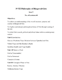 P-VII Philosophy of Bhagavad-Gita Sem-V No