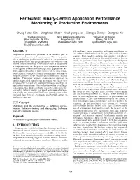 Perfguard: Binary-Centric Application Performance Monitoring in Production Environments