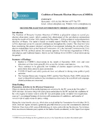 Second CODEO Pre-Election Observation Report