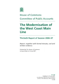The Modernisation of the West Coast Main Line