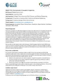 Characterisation of Ionospheric Irregularities DTP Research Theme