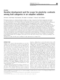 Contrasts Among Trait Categories in an Adaptive Radiation