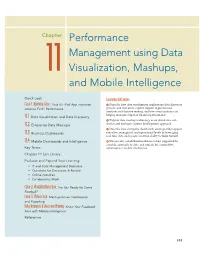 Performance Management Using Data Visualization, Mashups, and Mobile Intelligence
