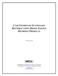 Stationary Reciprocating Engine Diesel Retrofit Case Studies